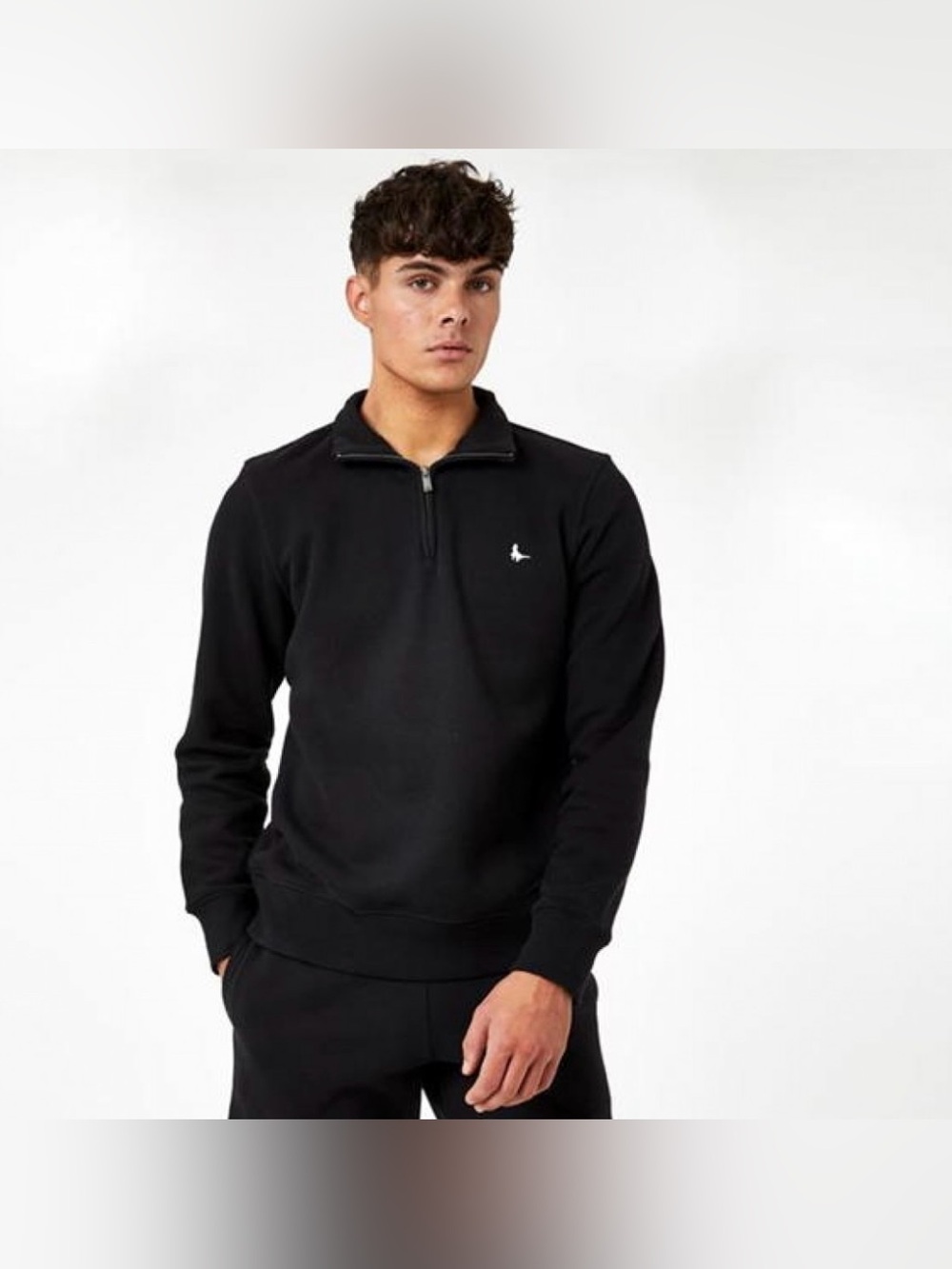 Jack Wills Men's Half-Zip Pullover Sweatshirt - Black NWOT